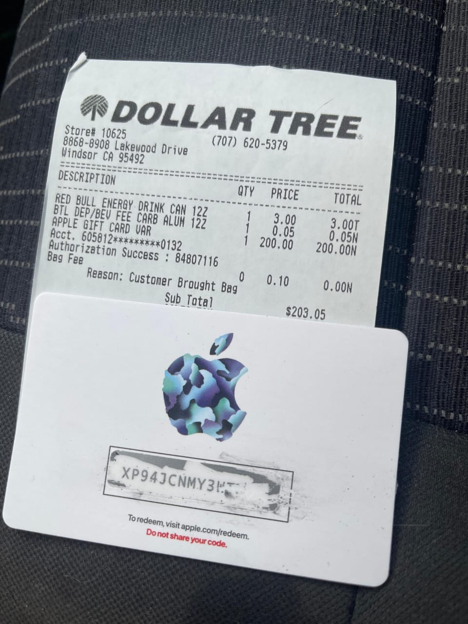 Microsoft Gift Card Recovery Example